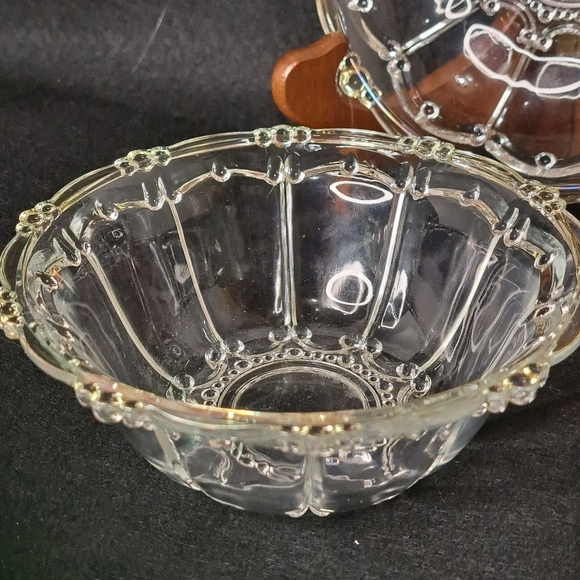 Vintage set of two Kig Indonesia Glass dessert bowl and plate from 1950's - Picture 6 of 8